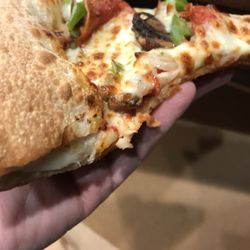 Shot of the cheesy crust