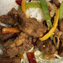 Spicy fried pork Spicy fried pork