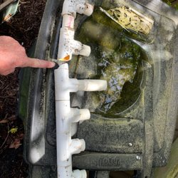 Seagate Irrigation Repair - Before picture of broken manifold