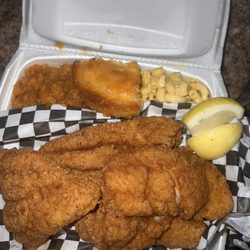 TasteofdaBoot - Choice of Meat(Catfish) / two sides (Fries / Mac & Cheese)