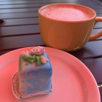 Dolce Caffe - This little almost raspberry cake guy. Was delish. - Breakfast & Brunch Near Me - Reno, Nevada