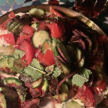 Leila - Cucumber tomato mint dish - Middle Eastern Near Me - San Diego, California Leila - Cucumber tomato mint dish - Middle Eastern Near Me - San Diego, California