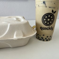Quickly Atwater - A Honey Dew Milk Tea and fries! it was really good!