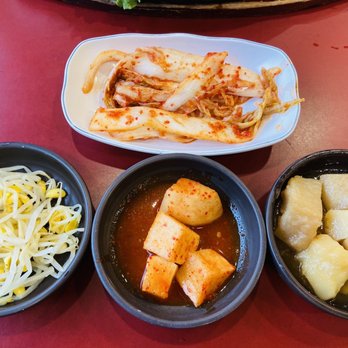 Jang Mo Jib - three bowls of food on a table - Korean Near Me - Burnaby, British Columbia Jang Mo Jib - three bowls of food on a table - Korean Near Me - Burnaby, British Columbia
