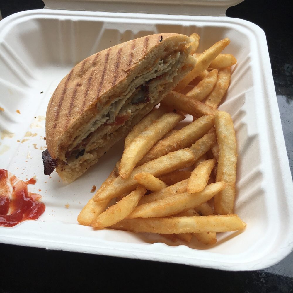 Simple Fare - Turkey Bacon Cheddar Panini with fries - Delis Near Me - Medford, Massachusetts Simple Fare - Turkey Bacon Cheddar Panini with fries - Delis Near Me - Medford, Massachusetts