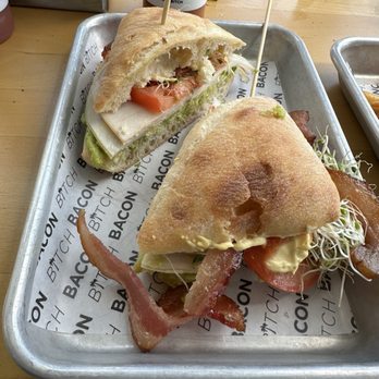 Bacon Bitch - NEW BACON TOMATO CLUB with avocado and sprouts - Breakfast & Brunch Near Me - Miami, Florida