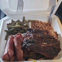 Smokey Joe's BBQ - Our three meat combo with 2 sides
