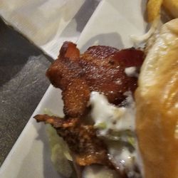 Cheers Bar & Grill Puyallup - Burnt Bacon, 1 was ok but the other is burnt as if cooked in a microwave
