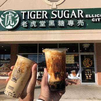 Tiger Sugar - ##4 Brown Sugar Boba Pearl Coffee Latte w. Cream Mousse - Bubble Tea Near Me - Ellicott City, Maryland Tiger Sugar - ##4 Brown Sugar Boba Pearl Coffee Latte w. Cream Mousse - Bubble Tea Near Me - Ellicott City, Maryland