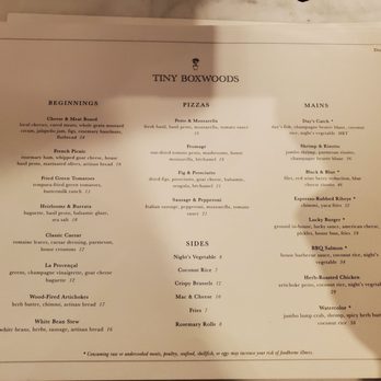 Tiny Boxwoods - Menu - Venues & Event Spaces Near Me - Austin, Texas