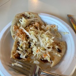 Pupusas de revuelta and bean and cheese