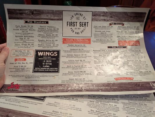 Menu photo 1 The First Seat Bentonville, AR Menu photo 1 The First Seat Bentonville, AR