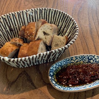Chef’s Table - Delicious fresh, hot bread with addictive red pepper sauce and spread - Mediterranean Near Me - San Antonio, Texas Chef’s Table - Delicious fresh, hot bread with addictive red pepper sauce and spread - Mediterranean Near Me - San Antonio, Texas