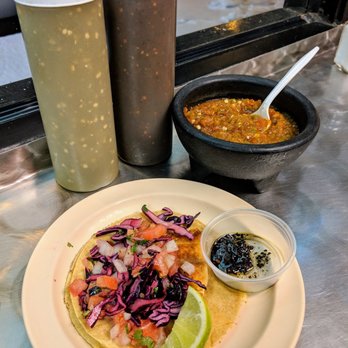 Taqueria Traspasada - Traspasada: Tilapia Fish Taco with Jalapeño Oil (la di da!) - Mexican Near Me - Chicago, Illinois Taqueria Traspasada - Traspasada: Tilapia Fish Taco with Jalapeño Oil (la di da!) - Mexican Near Me - Chicago, Illinois