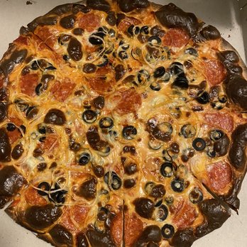 P & M Pizza - Pepperoni, onions, black olives, and a request to have it well-done. - Pizza Near Me - Arnold, Pennsylvania
