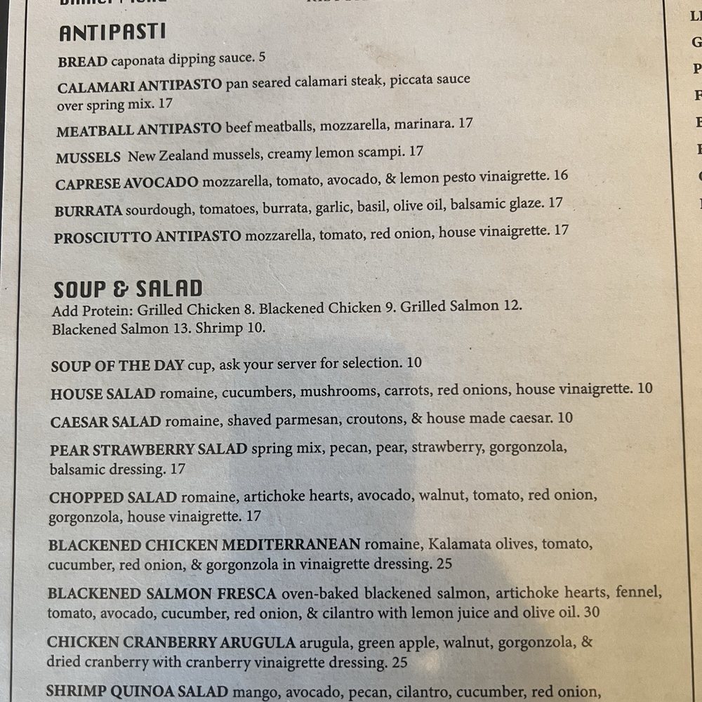 Primavera Ristorante - Menu - Italian Near Me - San Ramon, California