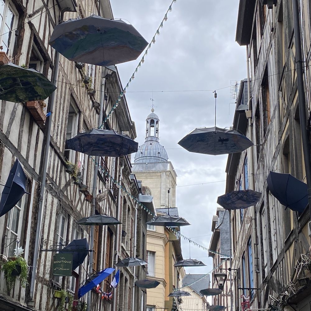 Rouen - Umbrella alley in Rouen that has famous paintings in each umbrella - Local Flavor Near Me