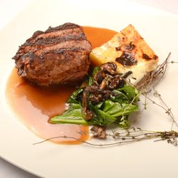 Mark's Bar and Grill - Filet Mignon, Potato Gratin, Natural reduction Sauce.