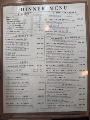 Menu photo 1 The Watershed Kitchen and Bar Jamesport, NY