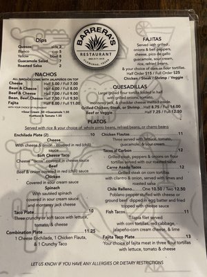 Menu photo 4 Barrera's Cleburne, TX