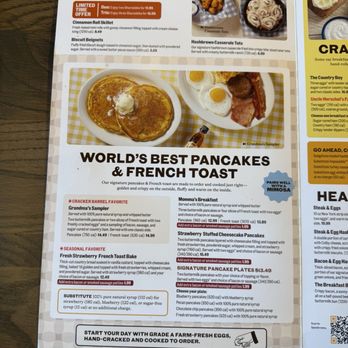 Cracker Barrel Old Country Store - Menu - Southern Near Me - Gibsonton, Florida