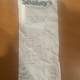 Shakeys earned our business after we were turned away at Mountain Mikes