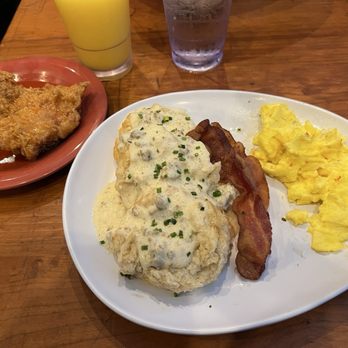 Ruby Slipper Central Business District - Biscuits & gravy with the sweet heat chicken. - Breakfast & Brunch Near Me - New Orleans, Louisiana