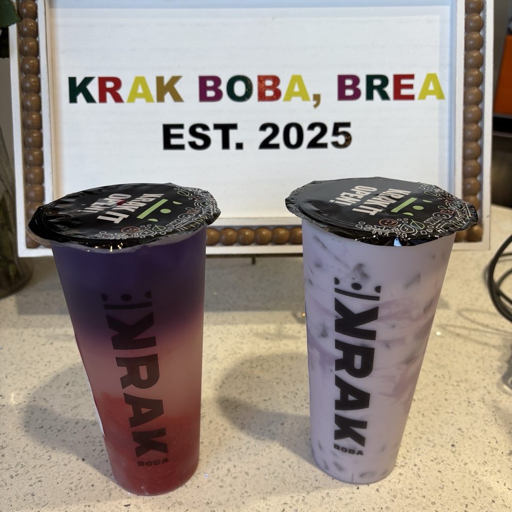 Krak Boba - Cosmos Serenade (with Crystal Boba and Taro Twiist with Crystal Boba - Bubble Tea Near Me - Brea, California Krak Boba - Cosmos Serenade (with Crystal Boba and Taro Twiist with Crystal Boba - Bubble Tea Near Me - Brea, California