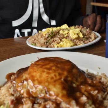 Kona Kitchen - Seattle - Loco moco and fried rice with scrambled eggs - Hawaiian Near Me - Seattle, Washington Kona Kitchen - Seattle - Loco moco and fried rice with scrambled eggs - Hawaiian Near Me - Seattle, Washington