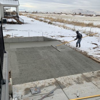 Woodward Co - Back patio and end of RV pad being poured - Excavation Services Near Me Woodward Co - Back patio and end of RV pad being poured - Excavation Services Near Me
