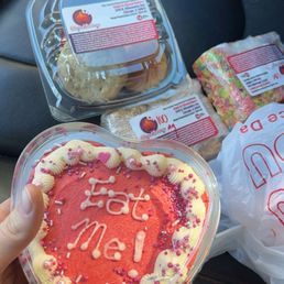 Heart shaped cake and cookies