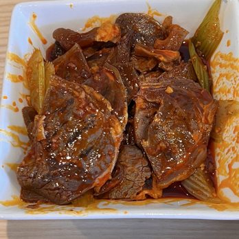 Dumpling Bar - Sliced beef in chili sauce.  Again, these are more sweet than spicy chili . 4 out of 10 - Chinese Near Me - Encinitas, California