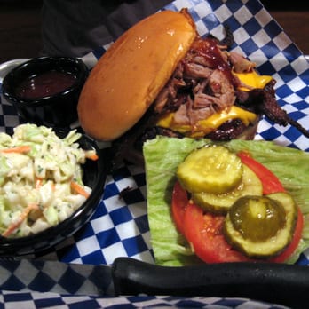Famous Daves - Ultimate Brisket Burger with Creamy Coleslaw - Barbeque Near Me - Long Beach, California Famous Daves - Ultimate Brisket Burger with Creamy Coleslaw - Barbeque Near Me - Long Beach, California