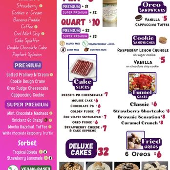 Paradise Ice Cream - Current menu as of February 2022. - Ice Cream & Frozen Yogurt Near Me - Springfield, Virginia