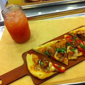 Urban Plates - bbq chicken pizza & watermelon refresher - New American Near Me - Irvine, California Urban Plates - bbq chicken pizza & watermelon refresher - New American Near Me - Irvine, California