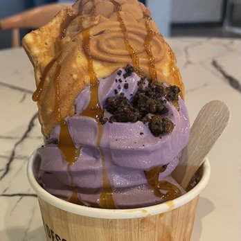 Uji Time Dessert - Upside down Nutella filled tayaki with caramel and crushed Oreos to celebrate the end of an era known as physics! - Desserts Near Me - Concord, California