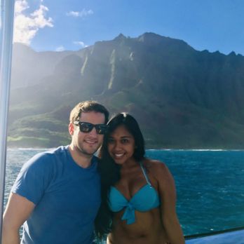 Na Pali Explorer - A photo of us in front of the beautiful cliffs :) - Boat Tours Near Me - Kekaha, Hawaii