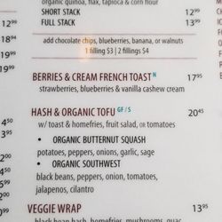 Vegan Breakfast Menu