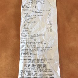The crumpled receipt out of the trash can by manager. The worst DD store ever. The crumpled receipt out of the trash can by manager. The worst DD store ever.