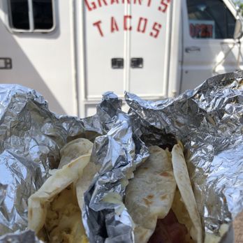 Granny's Tacos - Potato, egg, and cheese on left. Bacon, egg, cheese on the right. - Food Trucks Near Me - Austin, Texas