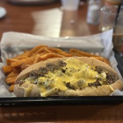 Trackside Station Grill & Bar - Cheesesteak with Sweet Potato Fries