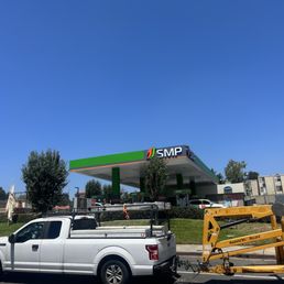 Gas station, canopy, and the store area Gas station, canopy, and the store area
