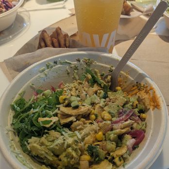 CAVA - Garlicky Chicken Shawarma Bowl and Jasmine Green Tea - Mediterranean Near Me - Norwalk, California CAVA - Garlicky Chicken Shawarma Bowl and Jasmine Green Tea - Mediterranean Near Me - Norwalk, California