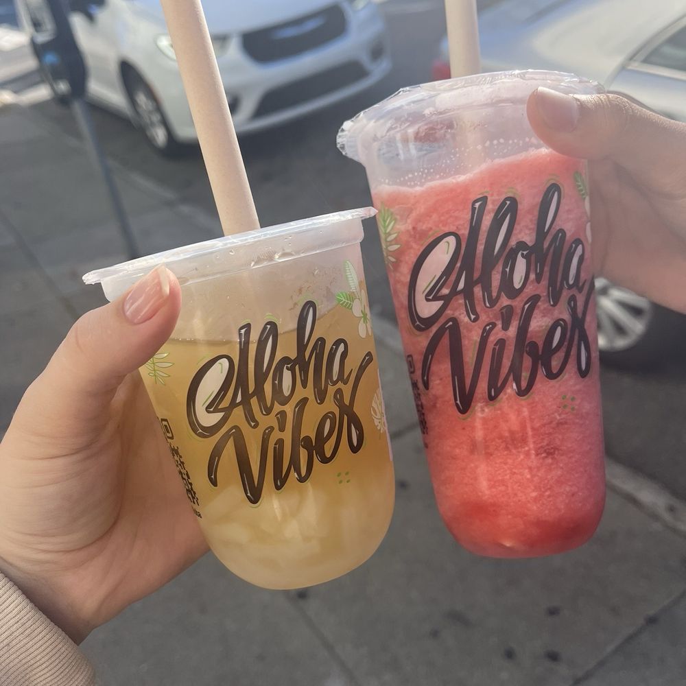 Lychee Mojito and strawberry slushy