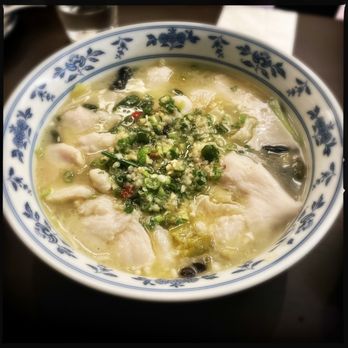 Blue Blossom - Fish fillet in sour cabbage soup (black fungus & vermicelli) - with either flounder or black fish - Chinese Near Me - New York, New York