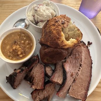 Salt + Smoke - Brisket Plate w/ Pit Beans w/Bacon and Sweet Pepper Potato Salad - Bars Near Me - Saint Louis, Missouri Salt + Smoke - Brisket Plate w/ Pit Beans w/Bacon and Sweet Pepper Potato Salad - Bars Near Me - Saint Louis, Missouri