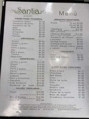Menu photo 2 Santias Lawrence, MA