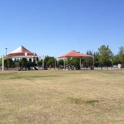 Al Radka Park - Playground equipment protected by shade screens.