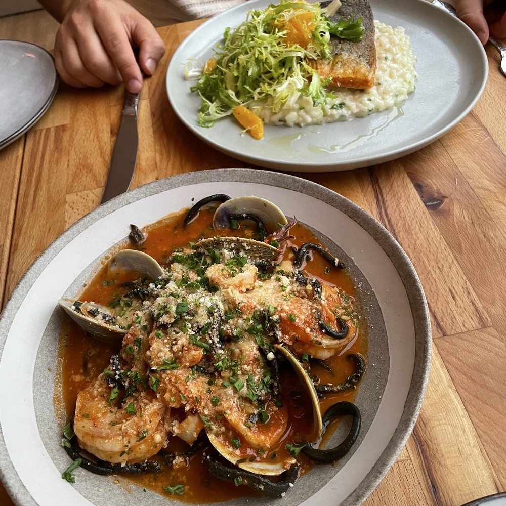 Pasta Pescadora and Pan Seared Salmon