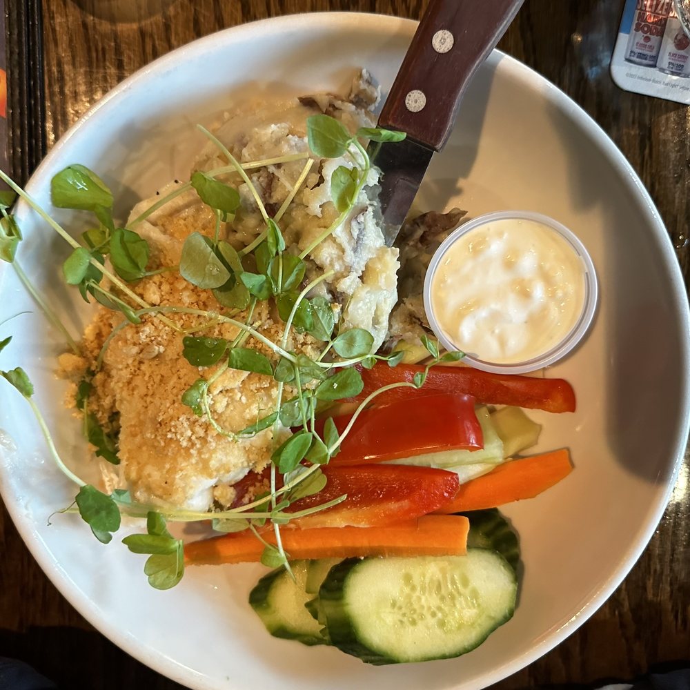 New England's Tap House Grille - Baked haddock, mashed with cucumbers, peppers,celery & carrots for dipping - American Near Me - Hooksett, New Hampshire New England's Tap House Grille - Baked haddock, mashed with cucumbers, peppers,celery & carrots for dipping - American Near Me - Hooksett, New Hampshire